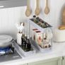 FREE EXPRESS SHIPPING 3 Tier Storage Trolley, Trolley On Wheels with Handle, Hook, Lock Wheels, Kitchen Storage Unit, Narrow Shelving Unit for Kitchen Bathroom Laundry Room, Slide Out Bathroom Storage, Grey Image 3