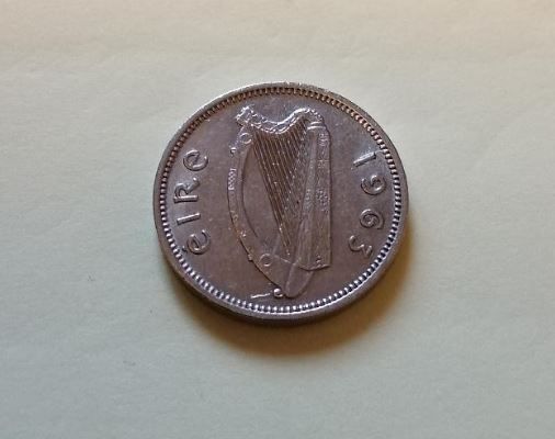 1963 Eire (Leath Reul 3d) Thruppence for sale.