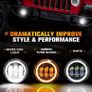 4-Inch LED Fog Lights Featuring White Angel Eyes Halo Rings, Image 3