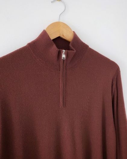 Jaeger Merino Wool and Silk Half Zip Jumper