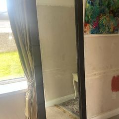 Leather trim mirror