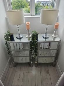 Mirrored bedside lockers