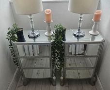 Mirrored bedside lockers