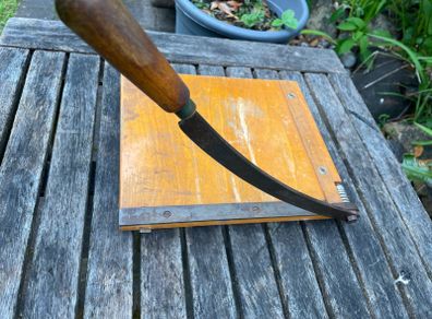 Vintage wooden paper guillotine
