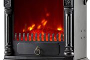 SALE Electric Fireplace Stove Heater with Log Wood Burner Effect - with Fire Flame Effect, Arch Design, Freestanding Portable, Wood Burning LED Light - 1750-1950 watts