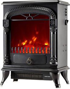 SALE Electric Fireplace Stove Heater with Log Wood Burner Effect - with Fire Flame Effect, Arch Design, Freestanding Portable, Wood Burning LED Light - 1750-1950 watts
