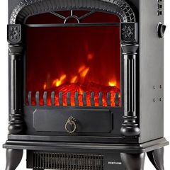 SALE Electric Fireplace Stove Heater with Log Wood Burner Effect - with Fire Flame Effect, Arch Design, Freestanding Portable, Wood Burning LED Light - 1750-1950 watts