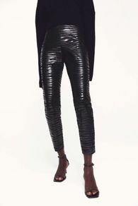 Zara bonded leggings with animal motif embossing