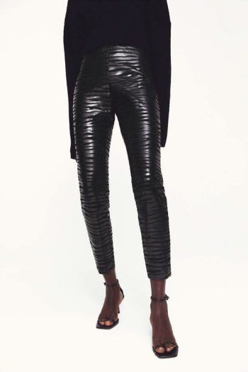 Zara bonded leggings with animal motif embossing