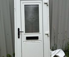 2 White uPVC Exterior Doors with frames and keys