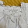 German vintage handmade nightgown 1920 - 1940s linen lace size 6 or 6-8 Image 4