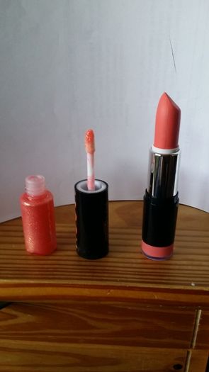 MUA lip boom lipstick and lip gloss in OMG and CHEEKY