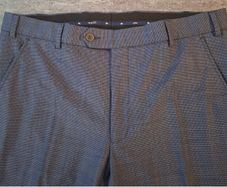 Magee 1866 Tailored Trousers - Blue Micro-Check - Size 32R / 32x32