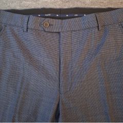 Magee 1866 Tailored Trousers - Blue Micro-Check - Size 32R / 32x32