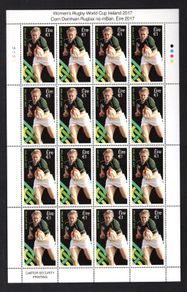 2017 Ireland Women's Rugby World Cup Commemorative Stamps Sheet Plate 1A1A1A1A Min Never Hinged (MNH)