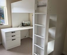 Kids High Sleeper Bed with Desk & Storage