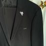 GXG Suit jacket in black with logo and pin Image 2