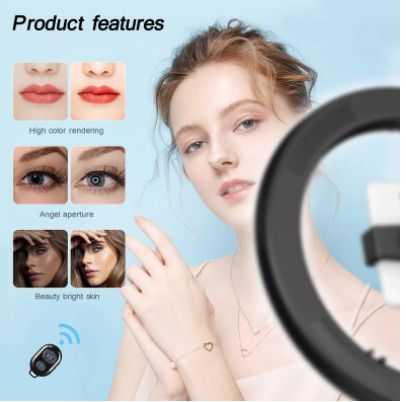 Ringlight Led Selfie Ring Light Phone Remote Control Lamp Photography Lighting With Tripod Stand Holder