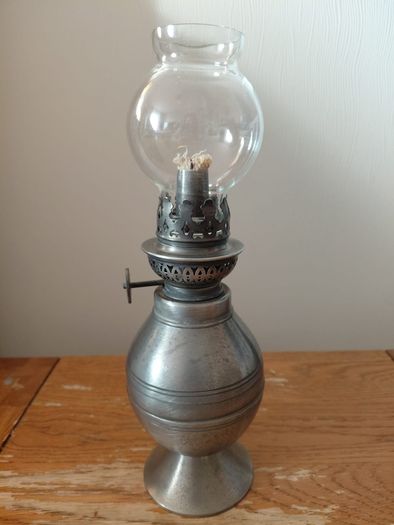 vintage French petit oil lamp works