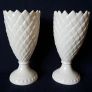 Pair of antique Belleek ceramic vases, pineapple design Image 5