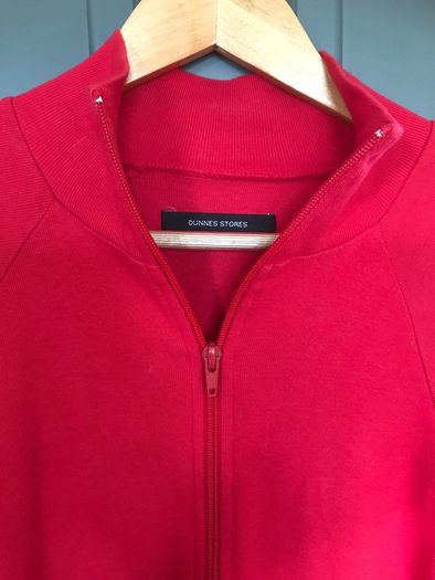 Dunnes Stores red zipped cardigan size 8-10