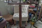 Antique wooden Duellist music stand with side candle sconcesAntique oak wooden music stand with side candle sconces