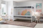 Metal Single Bunk Bed Frame- White - Free Deliver