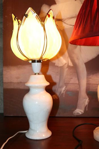 Two Vintage Marble Lamps