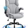 Office Chair with Flip-Up Arms for Home Office,Grey  Thick Padded Seat, Supportive Backrest, Ergonomic Design,  Rocking, 10cm Height Adjustment, 150kg Capacity Image 2