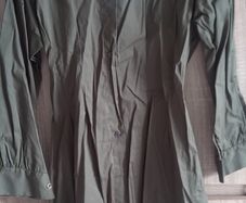 quality shirt style dress khaki green size fits SM m