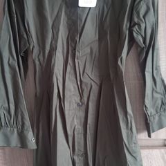 quality shirt style dress khaki green size fits SM m