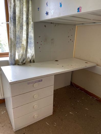Ikea kids bed, desk and wardrobe
