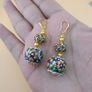 Beautiful Handmade Afghani Design Colorful Enamel Drop Earrings Image 2