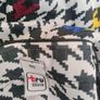 Vintage 80s 90s Black and White houndstooth blouse with rainbow colour splash small to medium Image 7