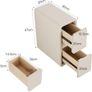 Small Bedside Table, Narrow Bedside Cabinet with Drawers Pre-assembled Slim Bedside Table with Leather Surface for Bedroom, 20cm (White) Image 2