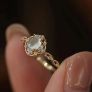 Vintage Style Moonstone Crystal Gold Tone Ring Image 2