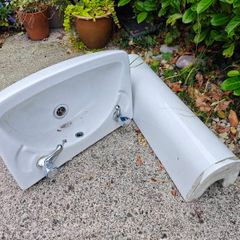 Ceramic sink.