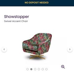 Amanda Holden showstopper swivel accent chair . Unwanted prize . Brand new