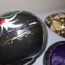 SALE!  Vintage Egg Shaped Black Lacquer Floral PAPIER MACHE Trinket Boxes, Set of 2 Image 8