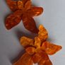 Marbled Orange 3D Tiger Lily Resin Earrings Image 8