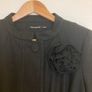 Short Black Coat with turquoise lining Image 2