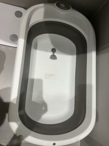 Foldable Baby Bath with Newborn Support White/Grey