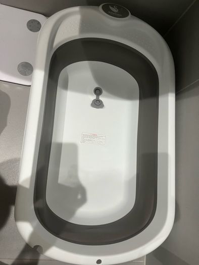 Foldable Baby Bath with Newborn Support White/Grey
