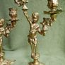 Vintage French Brass Cherub Candelabra, Antique Brass Candle Holders, Vintage Candlestick, Art Nouveau Brass Candlesticks Image 9