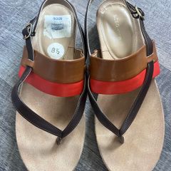 Ladies sandals orange & brown