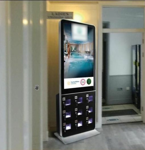 Phone charging kiosk POS, totem, advertising stand