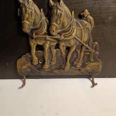 Vintage Solid Brass Horse Plough Coat Rack