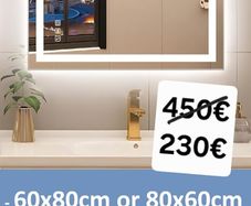 LED Bathroom Mirror 60x80cm Bluetooth Speakers