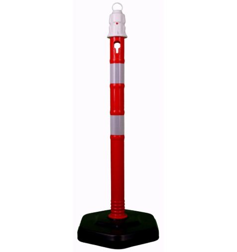 Bollards / Chain Posts / Red/white Set Of 11 Pcs