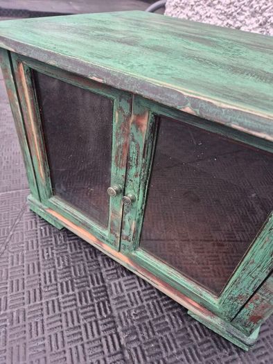 Small Vintage style  2 glass door counter  cabinet